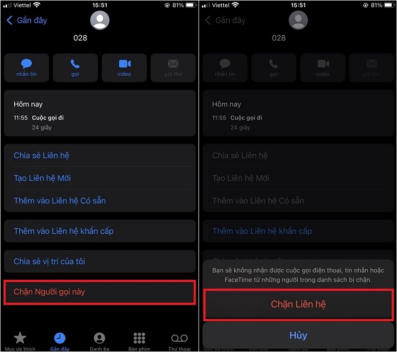 cách chặn số điện thoại lạ trên iphone